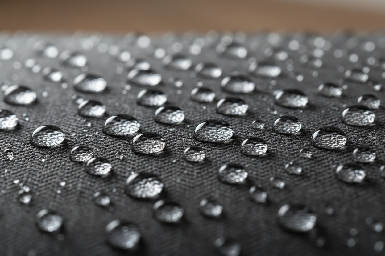 una tela repelente al agua 